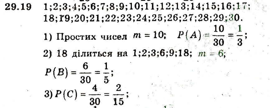 Завдання № 19 - 29. Класичне означення ймовірності - ГДЗ Алгебра 9 клас А.Г. Мерзляк, В.Б. Полонський, М.С. Якір 2009 - Поглиблений рівень вивчення
