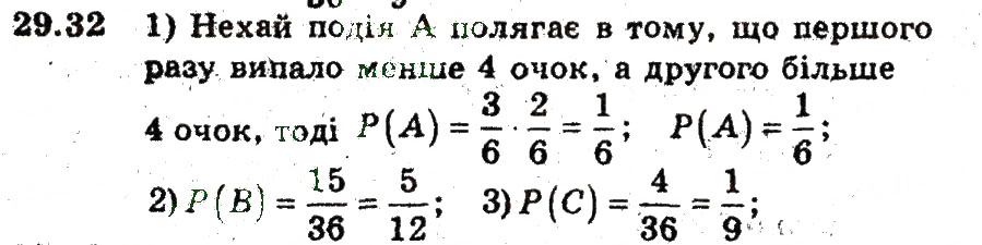Завдання № 32 - 29. Класичне означення ймовірності - ГДЗ Алгебра 9 клас А.Г. Мерзляк, В.Б. Полонський, М.С. Якір 2009 - Поглиблений рівень вивчення