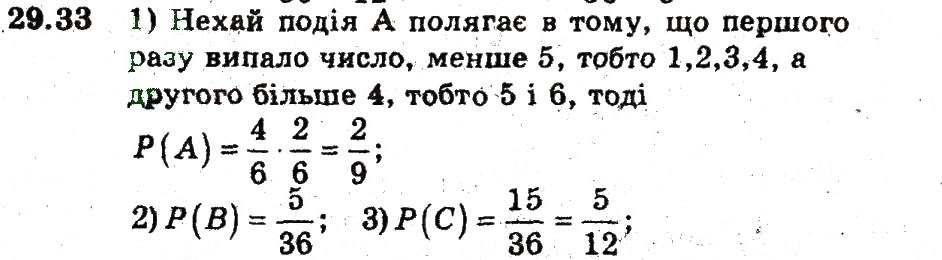 Завдання № 33 - 29. Класичне означення ймовірності - ГДЗ Алгебра 9 клас А.Г. Мерзляк, В.Б. Полонський, М.С. Якір 2009 - Поглиблений рівень вивчення