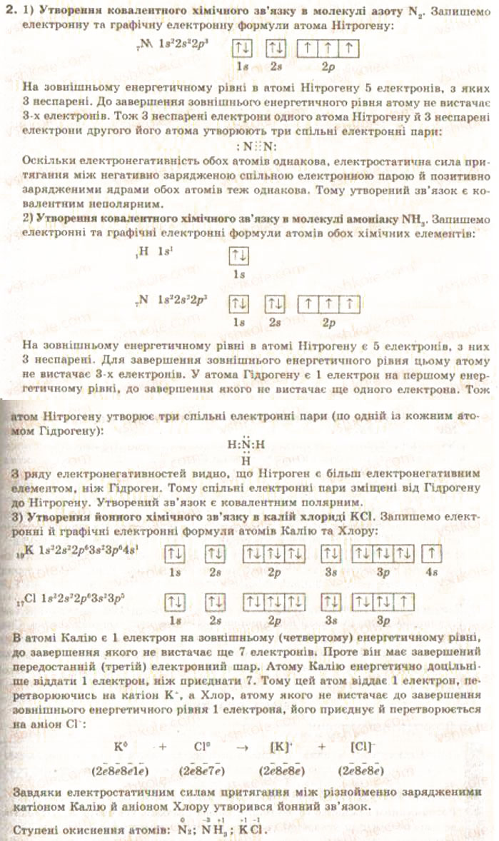 Завдання № 2 - § 2. Хімічний зв’язок і будова речовин - ГДЗ Хімія 9 клас О.Г. Ярошенко 2009