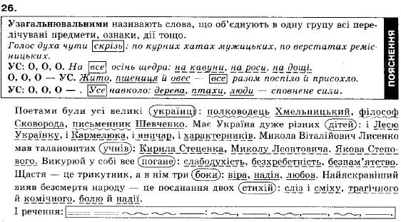 Завдання № 26 - § 1. Просте неускладнено і просто ускладнене речення - ГДЗ Українська мова 9 клас О.П. Глазова, Ю.Б. Кузнецов 2009