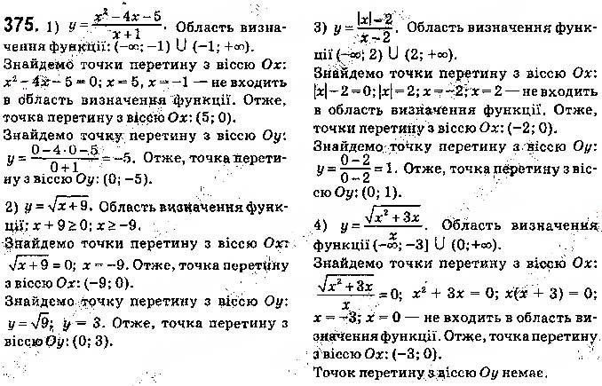 Завдання № 375 - § 9. Властивості функції - ГДЗ Алгебра 9 клас О.С. Істер 2017