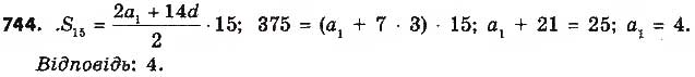 Завдання № 744 - § 17. Сума n перших членів арифметичної прогресії - ГДЗ Алгебра 9 клас О.С. Істер 2017