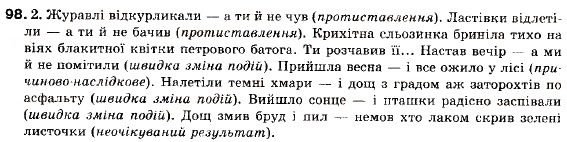 Завдання № 98 - § 10. Розділові знаки між частинами складносурядного речення - ГДЗ Українська мова 9 клас С.Я. Єрмоленко, В.Т. Сичова 2009