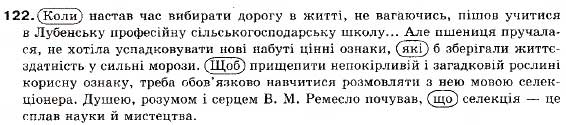 Завдання № 122 - § 12. Складнопідрядне речення. Будова і засоби зв'язку в ньому. Розділові знаки - ГДЗ Українська мова 9 клас С.Я. Єрмоленко, В.Т. Сичова 2009