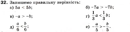 Завдання № 32 - 2. Властивості числових нерівностей - ГДЗ Алгебра 9 клас В.Р. Кравчук, Г.М. Янченко, М.В. Підручна 2009