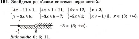 Завдання № 161 - 7. Системи лінійних нерівностей з однією змінною - ГДЗ Алгебра 9 клас В.Р. Кравчук, Г.М. Янченко, М.В. Підручна 2009