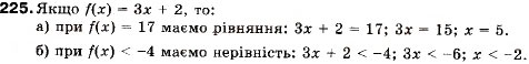 Завдання № 225 - 8. Функція. Область визначення, область значень, графік функції - ГДЗ Алгебра 9 клас В.Р. Кравчук, Г.М. Янченко, М.В. Підручна 2009