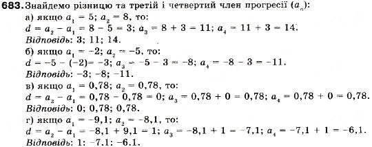 Завдання № 683 - 22. Арифметична прогресія та її властивості - ГДЗ Алгебра 9 клас В.Р. Кравчук, Г.М. Янченко, М.В. Підручна 2009