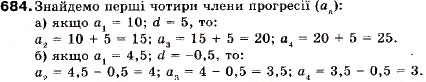 Завдання № 684 - 22. Арифметична прогресія та її властивості - ГДЗ Алгебра 9 клас В.Р. Кравчук, Г.М. Янченко, М.В. Підручна 2009