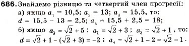 Завдання № 686 - 22. Арифметична прогресія та її властивості - ГДЗ Алгебра 9 клас В.Р. Кравчук, Г.М. Янченко, М.В. Підручна 2009