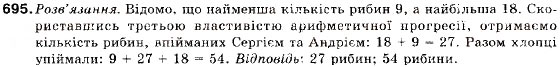 Завдання № 695 - 22. Арифметична прогресія та її властивості - ГДЗ Алгебра 9 клас В.Р. Кравчук, Г.М. Янченко, М.В. Підручна 2009