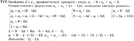 Завдання № 717 - 23. Формула n-го члена арифметичної прогресії - ГДЗ Алгебра 9 клас В.Р. Кравчук, Г.М. Янченко, М.В. Підручна 2009