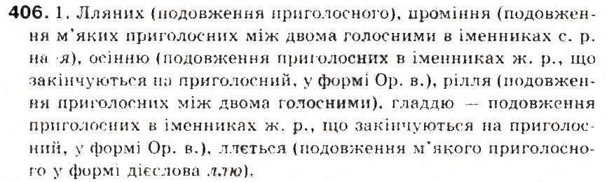 Завдання № 406 - § 44. Подвоєння букв на позначення подовжених м'яких приголосних та збігу однакових приголосних звуків - ГДЗ Українська мова 5 клас С.Я. Єрмоленко, В.Т. Сичова 2013
