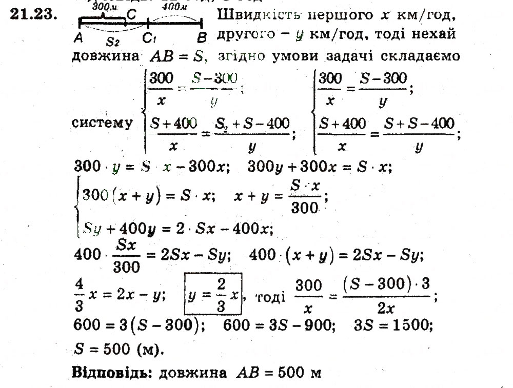 Завдання № 23 - 21. Розв'язування задач за допомогою систем рівнянь - ГДЗ Алгебра 9 клас А.Г. Мерзляк, В.Б. Полонський, М.С. Якір 2009 - Поглиблений рівень вивчення