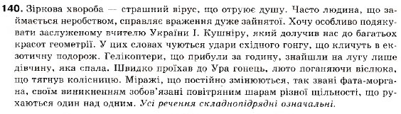 Завдання № 140 - § 13. Основні види складнопідрядних речень. Складнопідрядне речення з підрядним означальним - ГДЗ Українська мова 9 клас С.Я. Єрмоленко, В.Т. Сичова 2009
