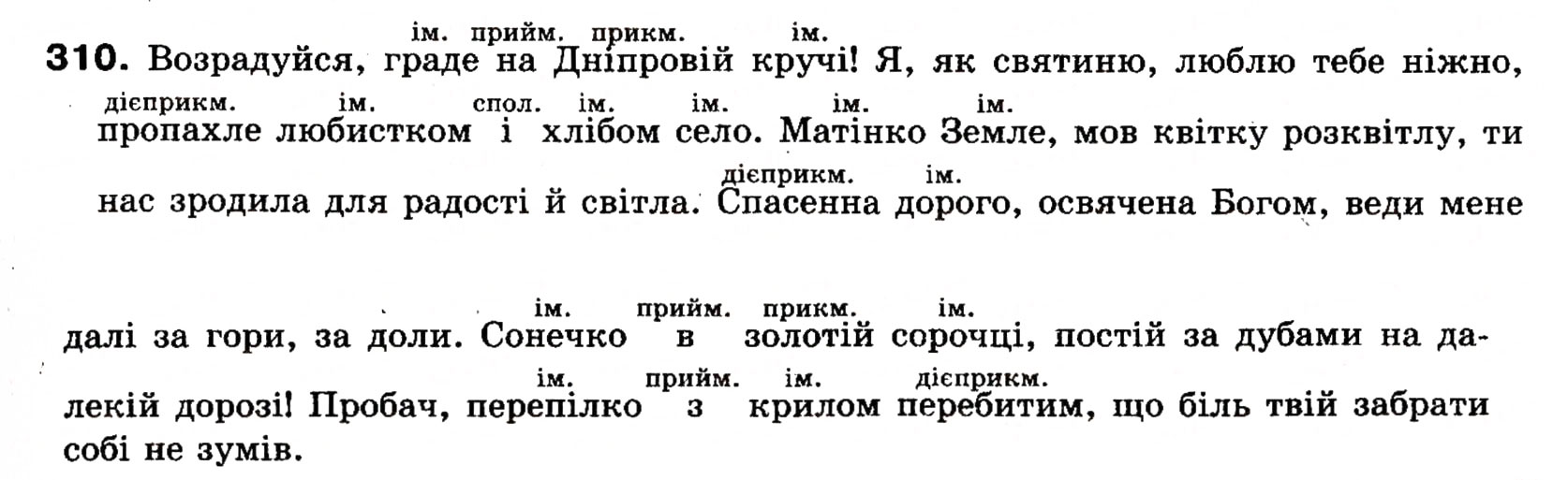Завдання № 310 - § 25. Речення зі звертаннями, вставними словами (словосполученнями). Розділові знаки при звертаннях і вставних словах - ГДЗ Українська мова 8 клас О.П. Глазова, Ю.Б. Кузнецова 2008